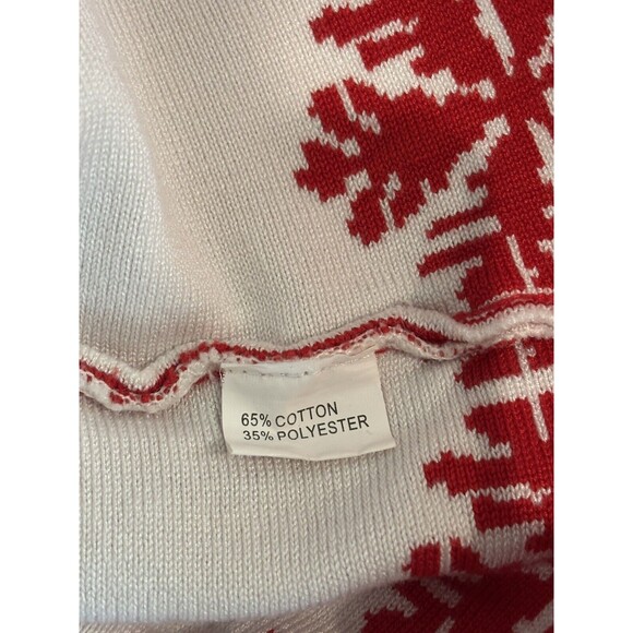 Girls Sweater Dress 10-12 Red White Reindeer Christmas Holiday Party Large - Picture 7 of 8